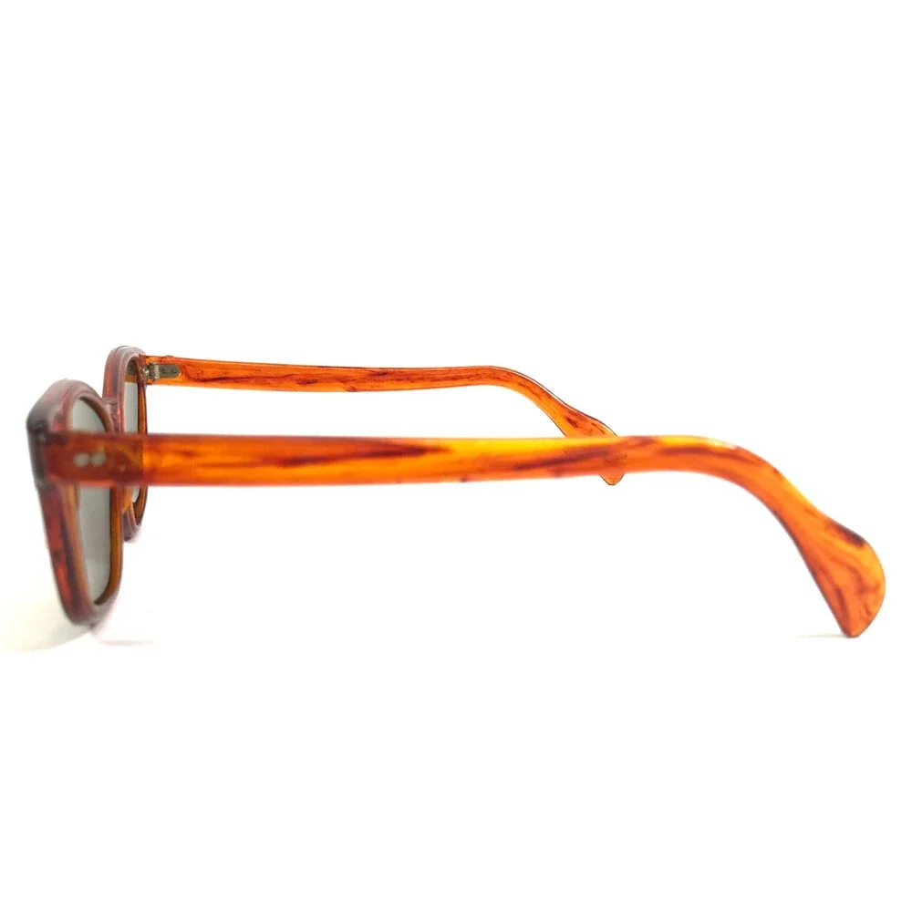 Vintage Sunglasses Clear Reddish Brown Frames with Brown Glass Lenses 45-20-128